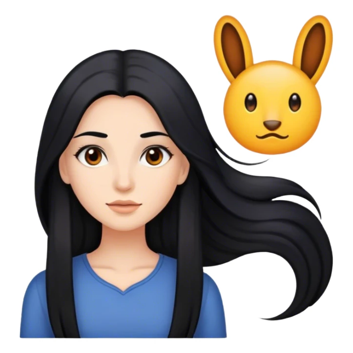 Femme cheveux long noir yeux marrons sticker