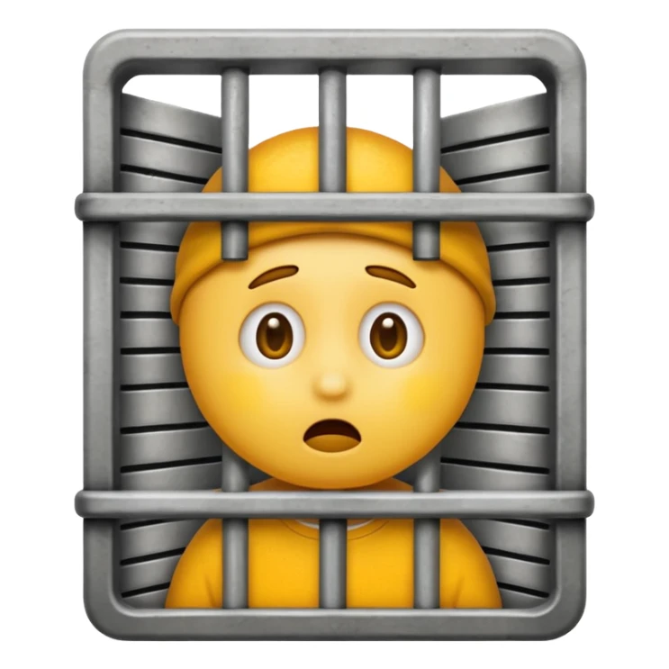 staunendes Emoji im Gefängnis sticker