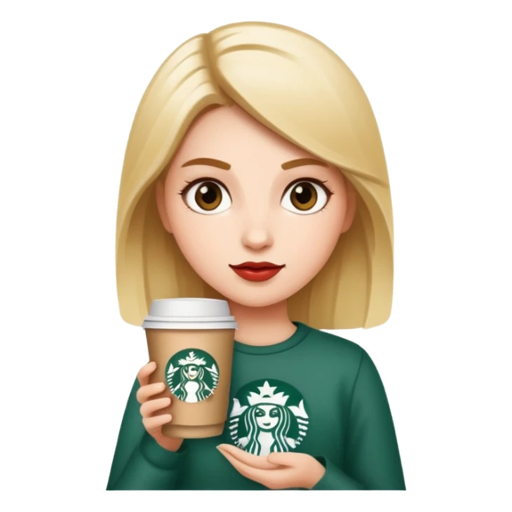 A girl with Starbucks in her hand and a sassy ￼ attitude sticker