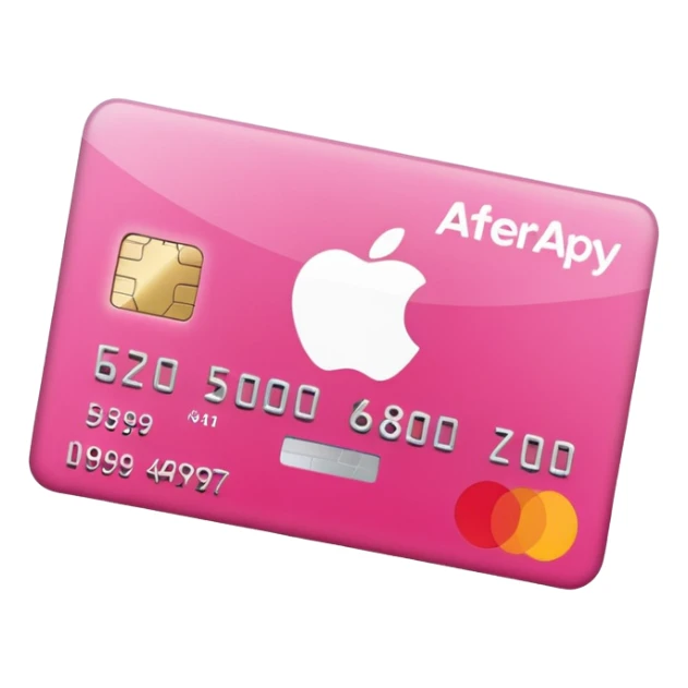 pink big afterpay word on a credit card sticker