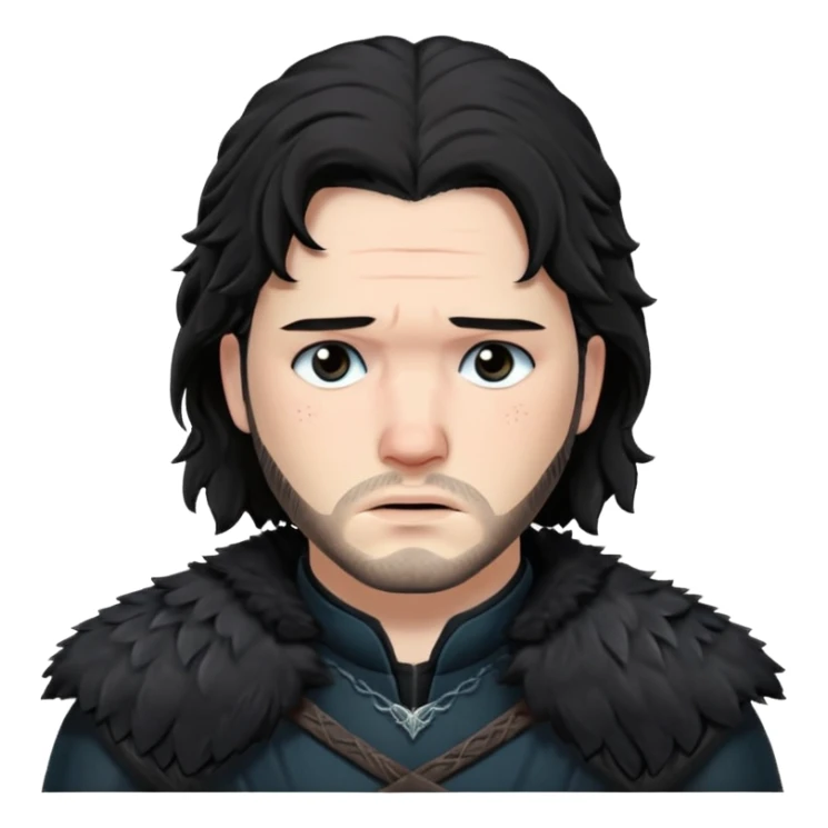 Jon Snow Sad from Games of throne character face only younger sticker