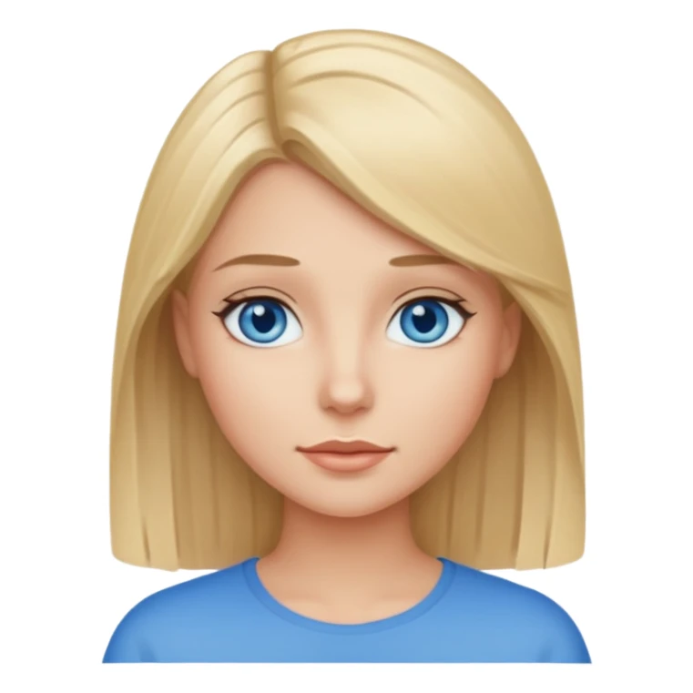 straight blondish brunette hair with blue eyes sticker