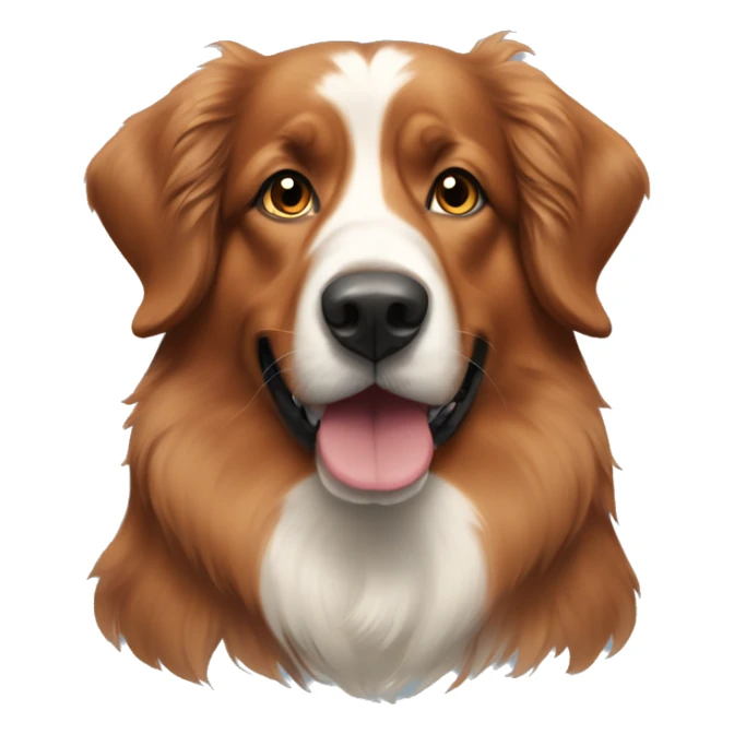 Red English shepherd dog with a long snout with blue bow  sticker