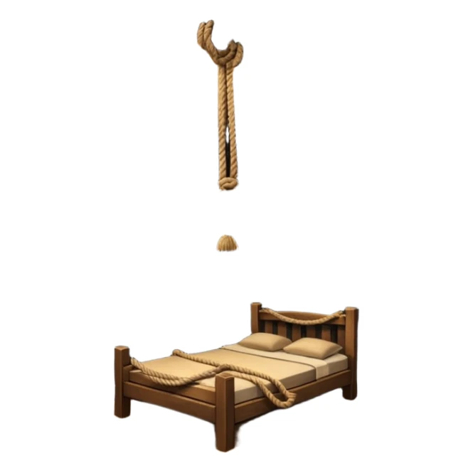 rope tied to the ceiling in a room sticker