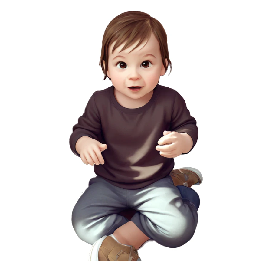 brown haired girl sitting quietly sticker