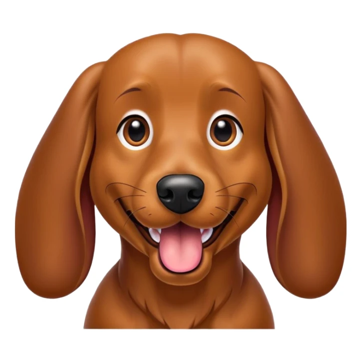 Un chien teckel marron qui tire la langue  sticker