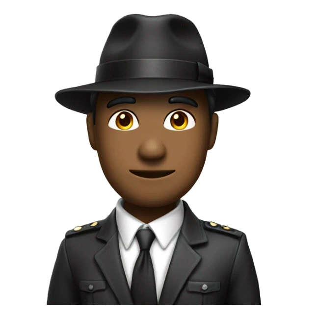 Un personaje con gorra y camisa negra y corbata sticker