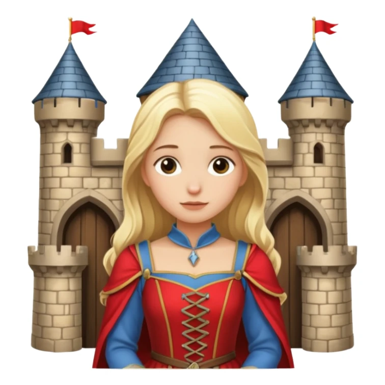 A blonde girl waiting in castle sticker