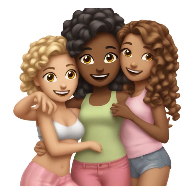 Girls trio besties sticker