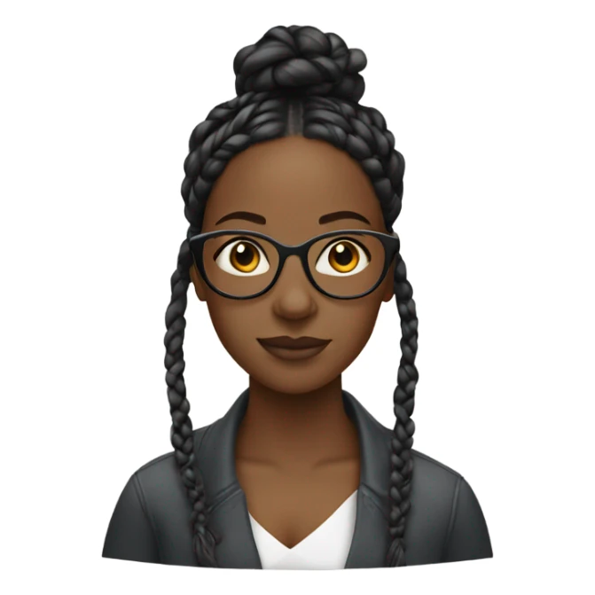 Black women with tinted glasses and braids sticker