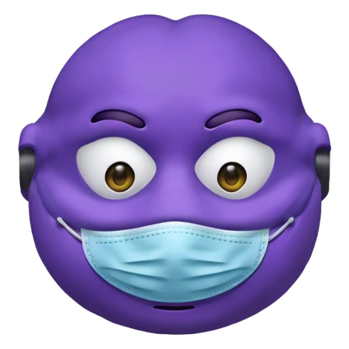 Grimace wearing surgical mask sticker
