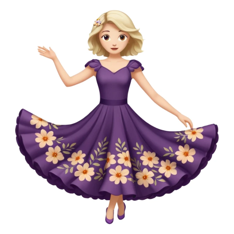 Woman Twirl occasion circle dress sticker