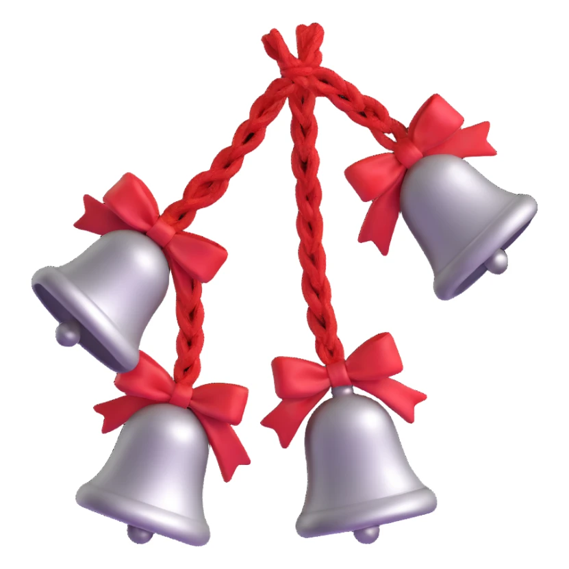 metallic ghungroo bells tied with red thread, used in Indian dance sticker