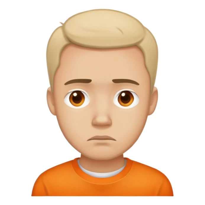 Sad man wearing orange shirt  sticker