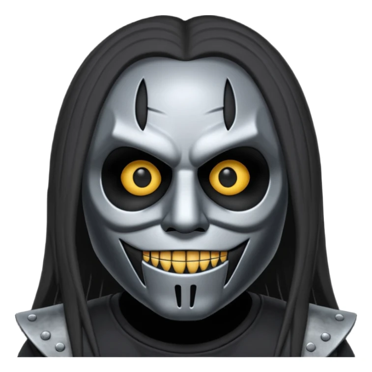 Um emoji gotico com a máscara de espinhos do integrante do slipknot joey jordison sticker
