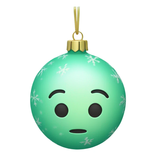 Pastel Green ornament with winter pin  sticker