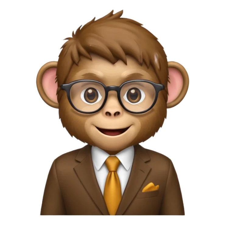 Make an emoji  that looks like a monkey in a mafia with glasses sticker