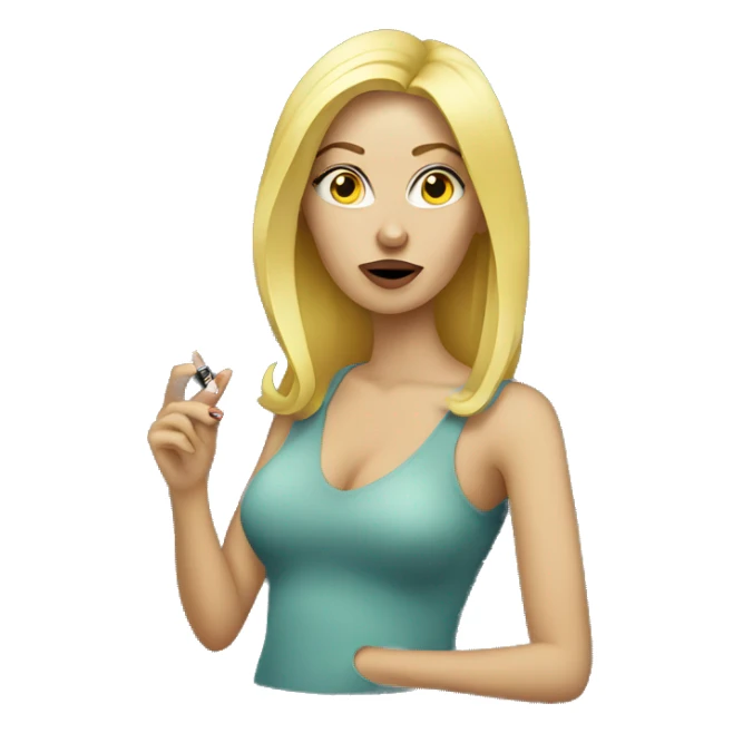 blonde woman smoking vape sticker