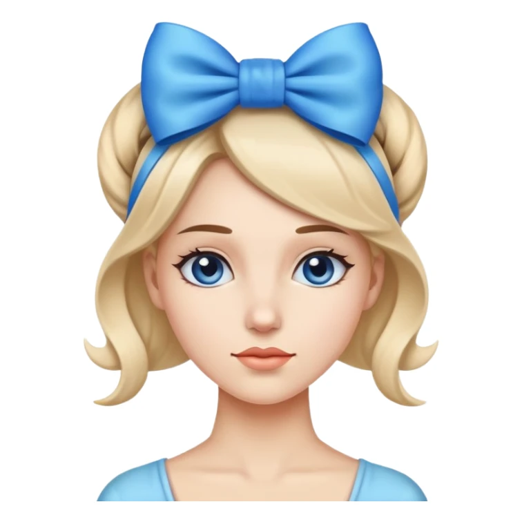 woman wearing a blue bow on her head sticker