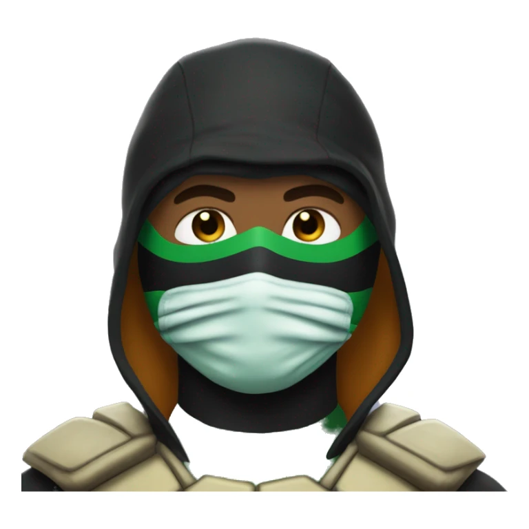 Mbappé with black mask like ninja turtles sticker