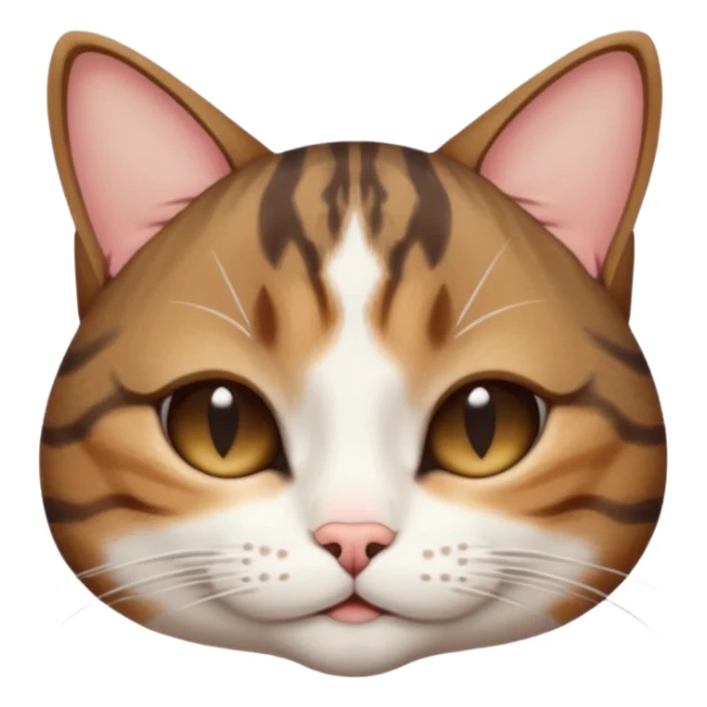 dark brown tabby and white small cat in funny positions upside down with eyes closed sticker