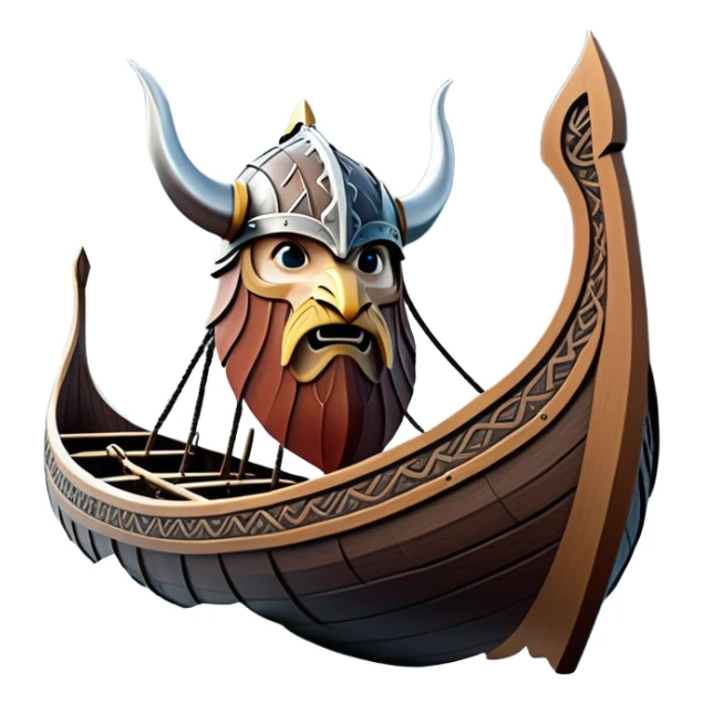 clash-of-clans-aesthetic_-cinematic-viking-longboat, rendered in a flat, bold vector style with minimal shading, featuring a striking dragon-headed prow slicing through icy, churning waters. shields on the side and vikings rowing The longboat’s intricately detailed shields and carved motifs evoke a sense of epic adventure and Nordic might, with billowing sails catching a dramatic, stormy sky backdrop. sticker