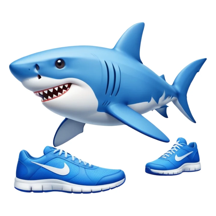 Shark wearing blue nike shoes sticker
