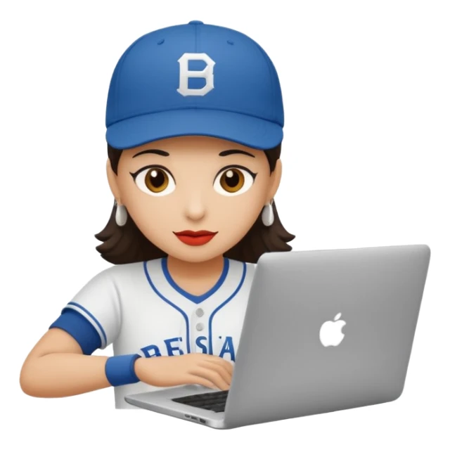 Crea una persona con una gorra y una lapto sticker