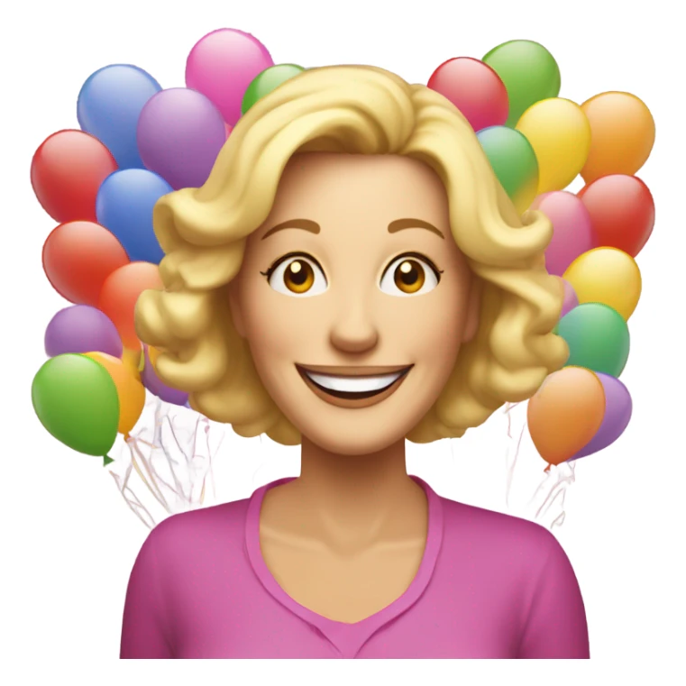 Middle aged blonde lady birthday party sticker