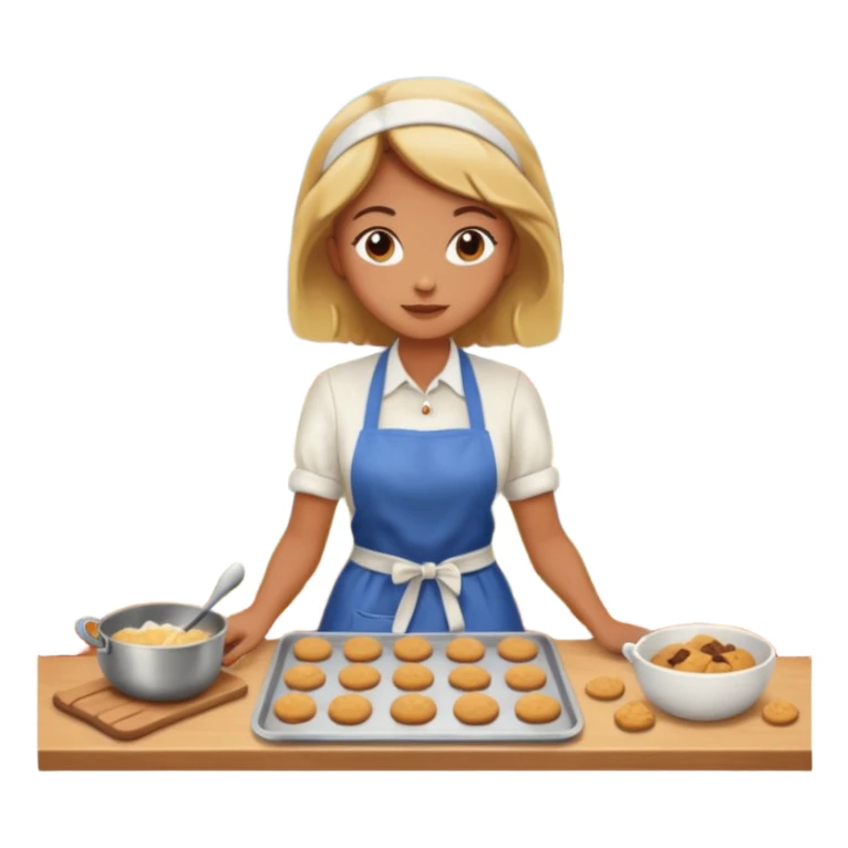 Woman baking fall cookies fall scenery sticker