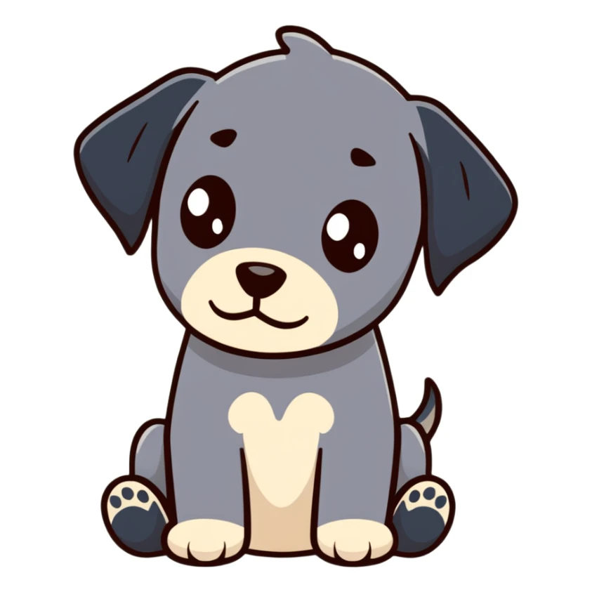 Realistic black Great Dane puppy brown eyes  sticker