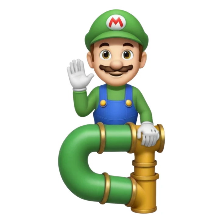 Mario se tient sur un tuyau de Mario Bros sticker