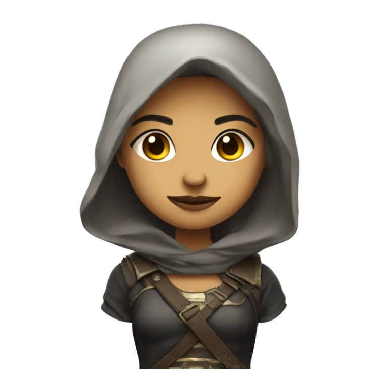 Cartoony Assassin with an aesthetic but simple colour scheme, and make her light skin toned not yellow sticker