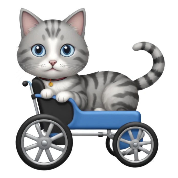 cat in a pet wheelchair sticker