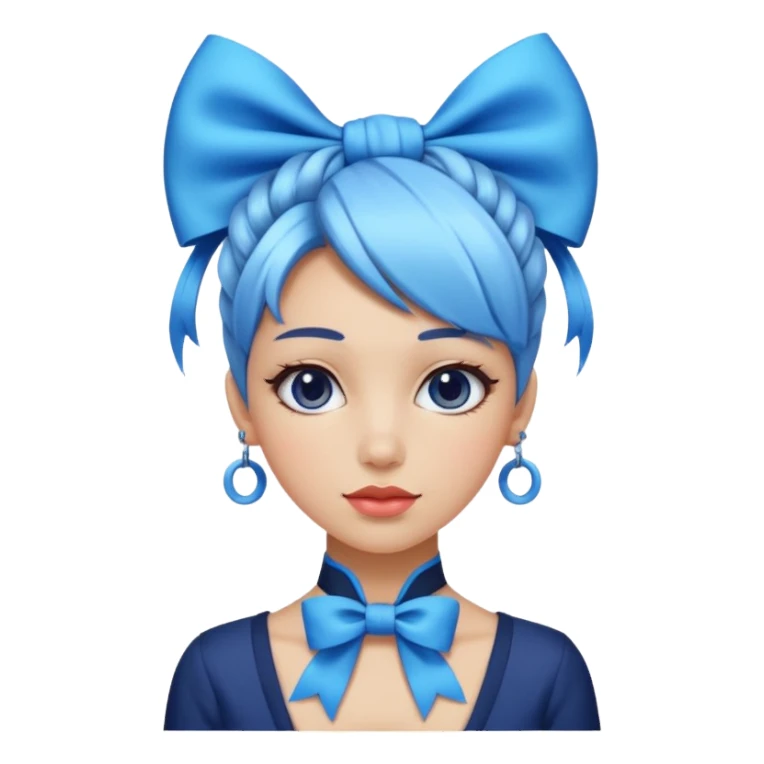 women with neckBow, funky hair style. sticker