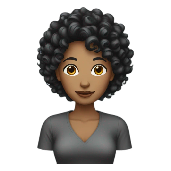 Curly black hair lady sticker