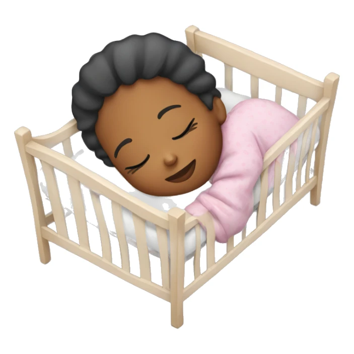  woman sleeping in baby cot sticker