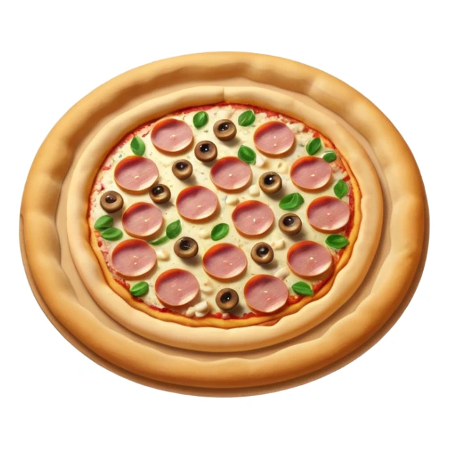 pizza with ham, mushroom and cheese sticker