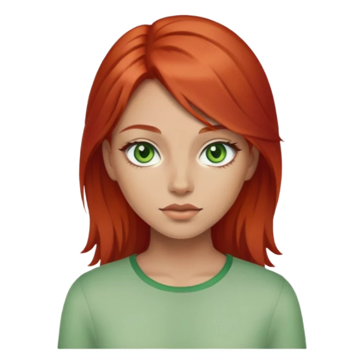 tEmoticone Twitch fille rousse yeux vert sticker
