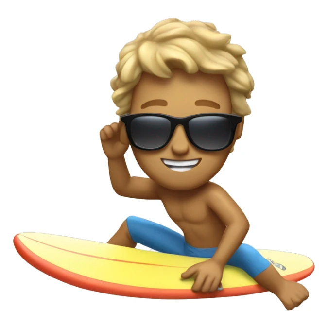 surfer surfing a wave blone with sunglasses sticker