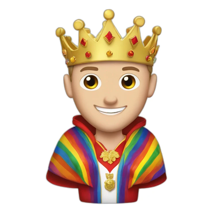 Jonathan Toews as a rainbow king with a royal robe on sticker