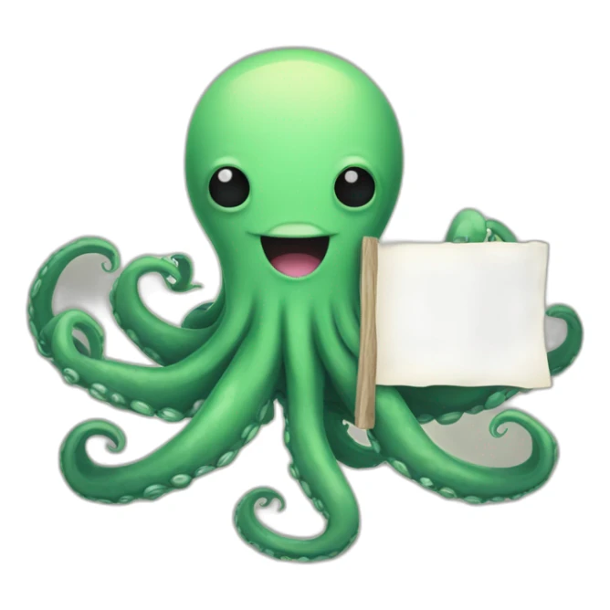 Cute kraken Holding a Sign in his tentacles sticker