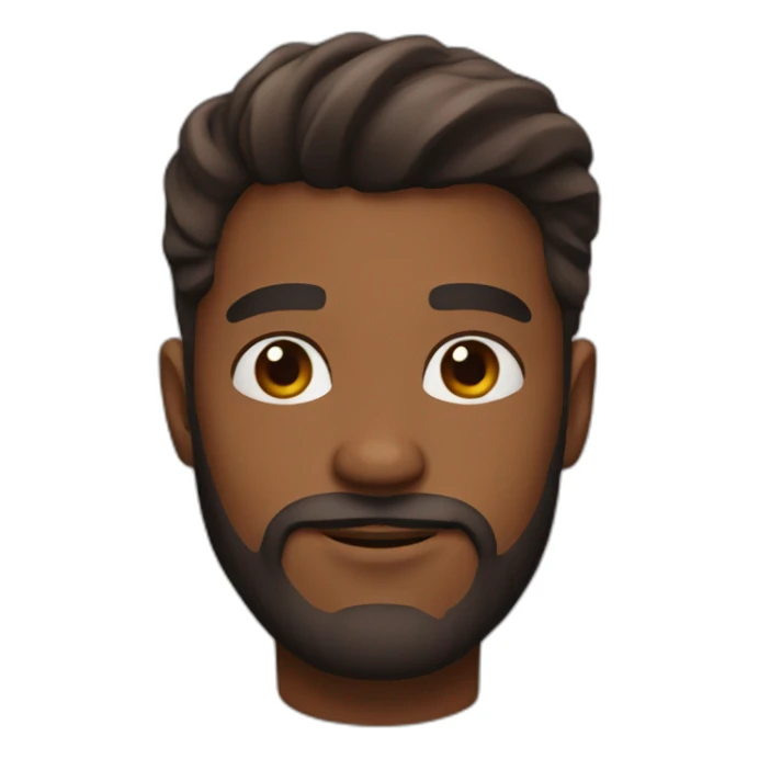 25 year old with a beard and a brown skin sticker