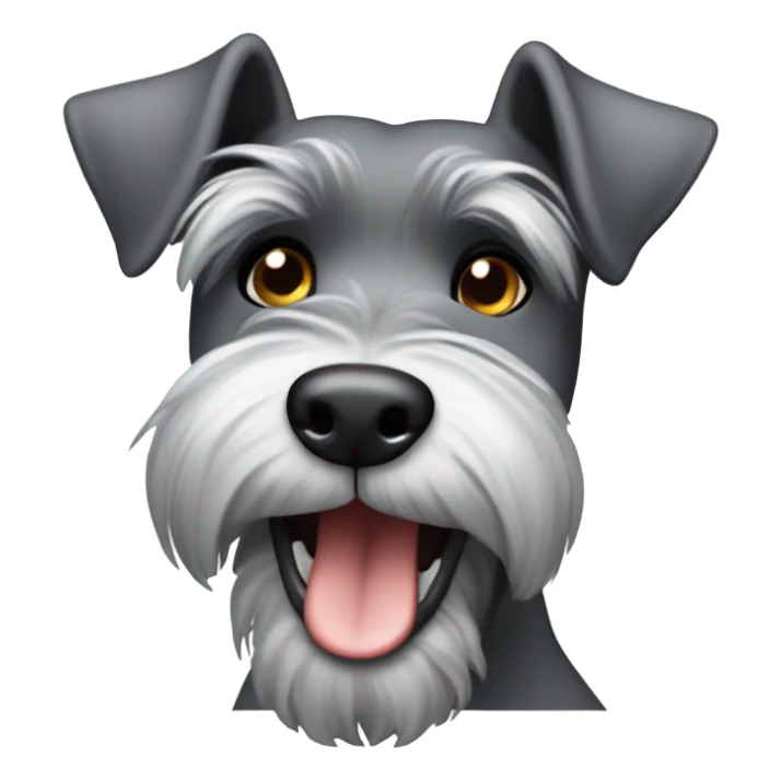 Help me create a genuine Schnauzer that meets the needs of young people, featuring funny expressions or actions with the text "Come over here!" the emoji pack sticker
