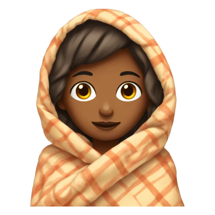 girl with a blanket all over her body   sticker