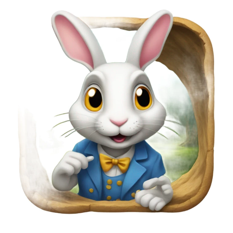 Rabbit hole like in Alice in wonderland  sticker