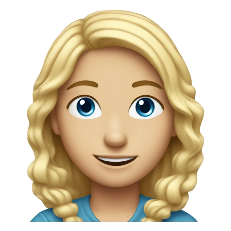 girl with blue eyes smiling in car interior  sticker