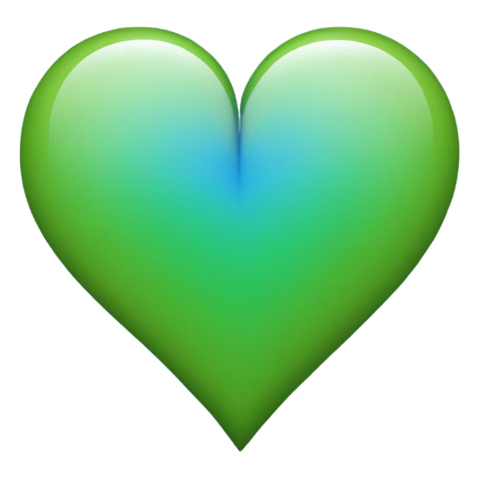 Blue and green heart sticker