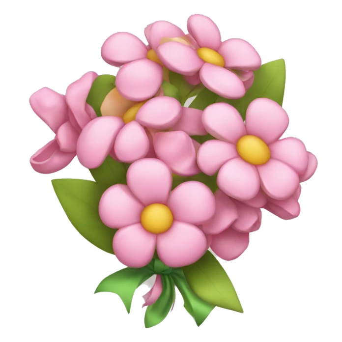 bouquet of flowers with bow on stems sticker