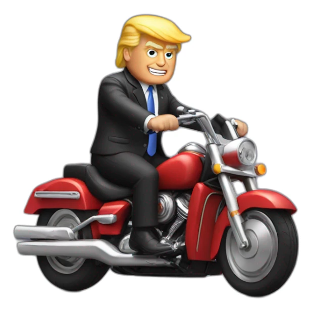 Donald trump on a motorbike sticker